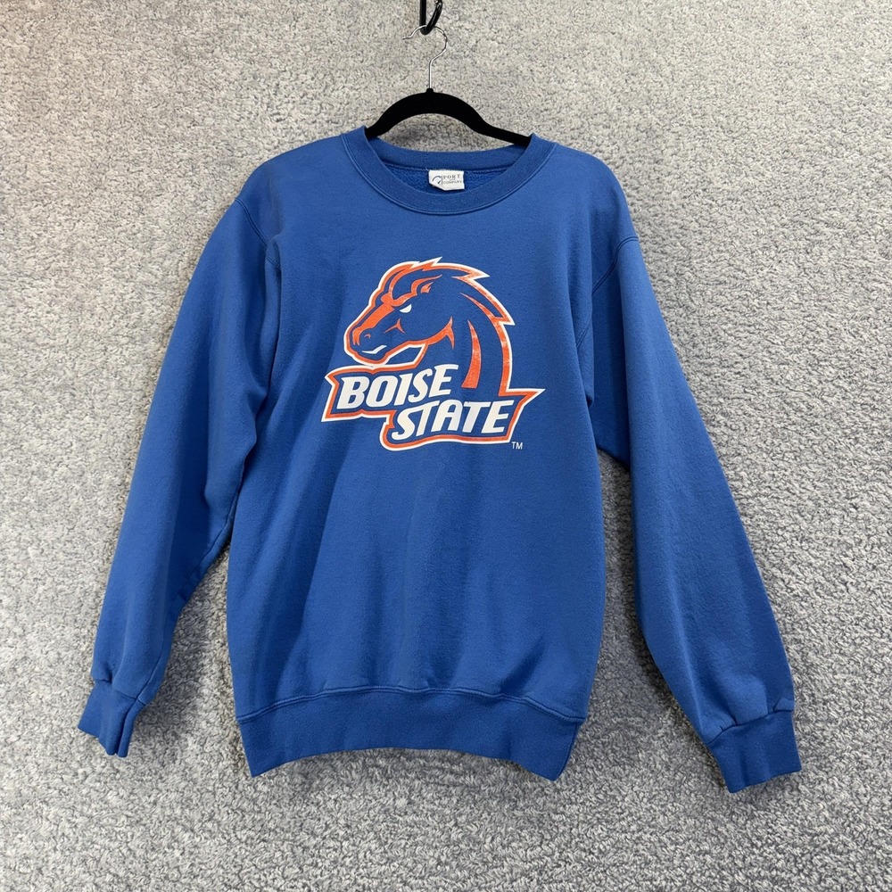 Boise State Broncos Sweatshirt Mens Small NCAA Football Crewneck‎ Port & Company